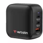 Verbatim Mini φορτιστής GaN 70W 3 θυρών με βύσμα US και αντάπτορες EU και UK