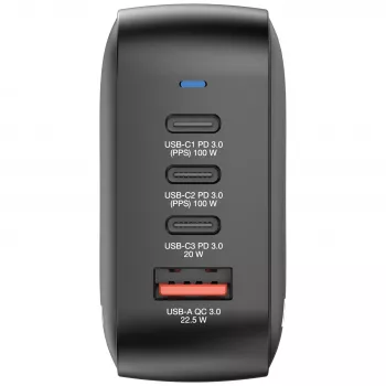 Verbatim Mini φορτιστής GaN 100W 4 θυρών με βύσμα US και αντάπτορες EU και UK