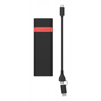 Verbatim κιτ θήκης M.2 NVMe SSD, θήκη SSD, M.2, PCI Express, 10 Gbit/s, συνδεσιμότητα USB, μαύρο, κόκκινο