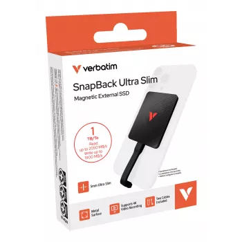 Verbatim SnapBack Ultra λεπτός SSD 1TB USB Type-C USB 3.2 Gen 2x2 μαύρο