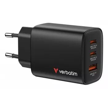 Verbatim Essentials GaN φορτιστής 65W βύσμα EU μαύρο, εσωτερικού χώρου, AC, 20 V, μαύρο
