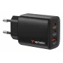 Verbatim Essentials GaN φορτιστής 65W βύσμα EU μαύρο, εσωτερικού χώρου, AC, 20 V, μαύρο