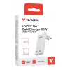Verbatim Fold 'n' Go GaN φορτιστής 65W βύσμα EU λευκό