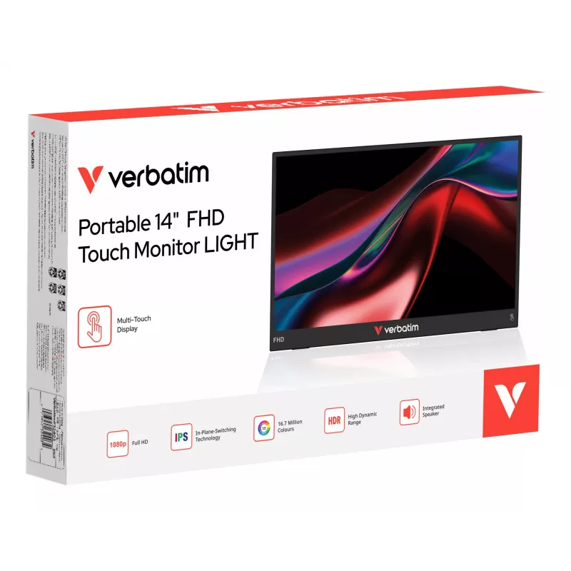 Φορητή οθόνη Verbatim 14 inch FHD Touch LCD 1920x1080