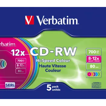 Verbatim CD-RW Colour 12x 700 MB 5 τεμ.