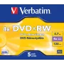 Verbatim VB-DPW44JC, DVD+RW, 120 mm, Jewel Case, 5 τεμ., 4,7 GB