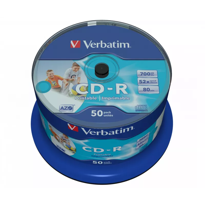 Verbatim CD-R AZO Wide Inkjet Printable no ID 700 MB 52x 50 τεμ.