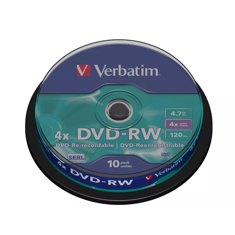 Verbatim DVDVER00072B, DVD-RW, Spindel, 10 τεμ., 4,7 GB