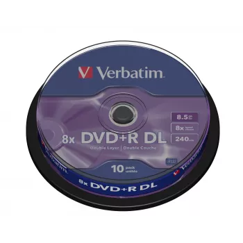 Verbatim VB-DPD55S1, DVD+R DL, 120 mm, Spindel, 10 τεμ., 8,5 GB