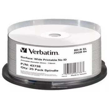 Verbatim BD-R SL 25GB 6x Wide Printable 25άδα spindle - No ID Brand