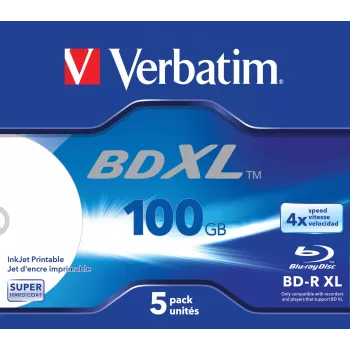 Verbatim BD-R XL 100GB* 4x Wide Inkjet Printable 5 τεμ. Jewel Case