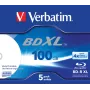 Verbatim BD-R XL 100GB* 4x Wide Inkjet Printable 5 τεμ. Jewel Case
