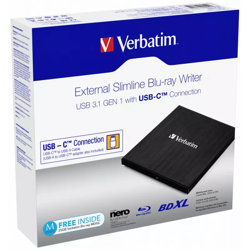 Verbatim 43889 οπτικός δίσκος Blu-Ray RW μαύρο
