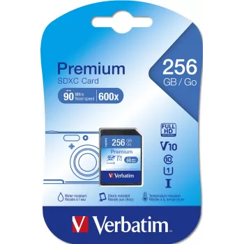 Μνήμη flash Verbatim Premium 256 GB SDXC UHS-I Class 10