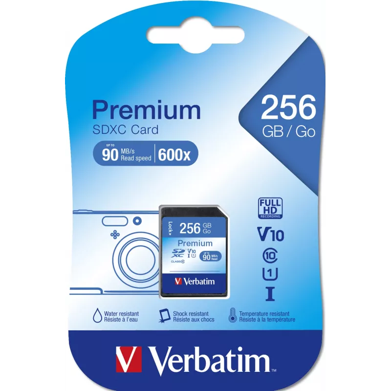 Μνήμη flash Verbatim Premium 256 GB SDXC UHS-I Class 10