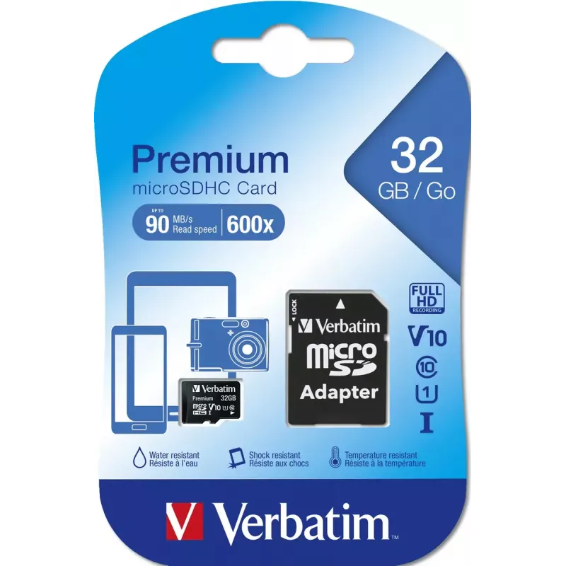 Μνήμη flash Verbatim Premium 32 GB MicroSDHC Class 10 44083