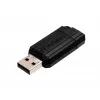 Verbatim PinStripe - μονάδα USB 64 GB - μαύρο, 64 GB, USB Type-A, 2.0, 10 MB/s, Slide, μαύρο