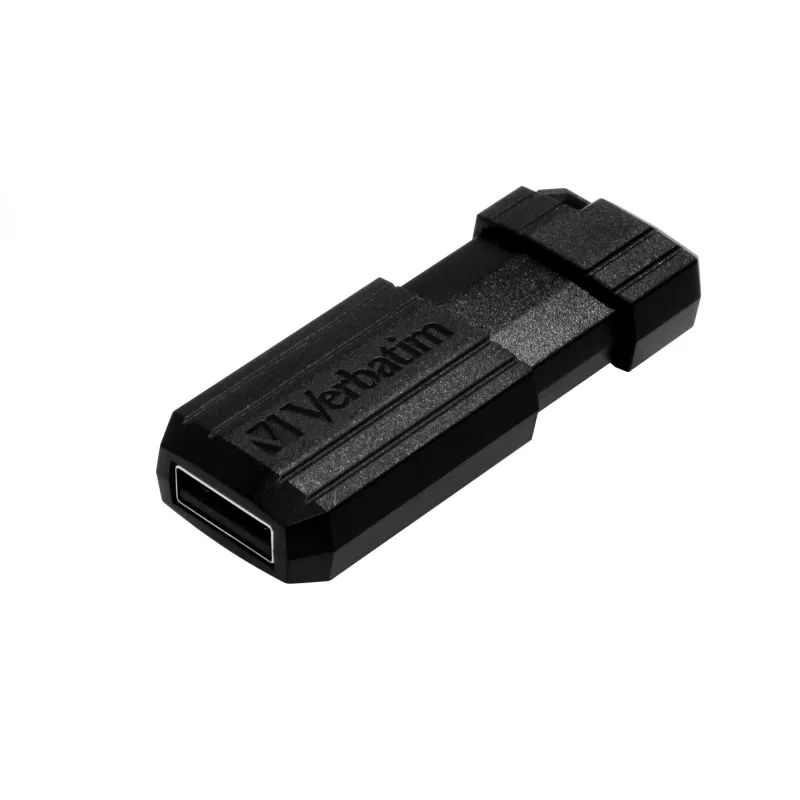 Verbatim PinStripe - μονάδα USB 64 GB - μαύρο, 64 GB, USB Type-A, 2.0, 10 MB/s, Slide, μαύρο