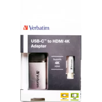 Verbatim 49143 αντάπτορας καλωδίου βίντεο 0,1 m USB Type-C HDMI μαύρο, ασημί