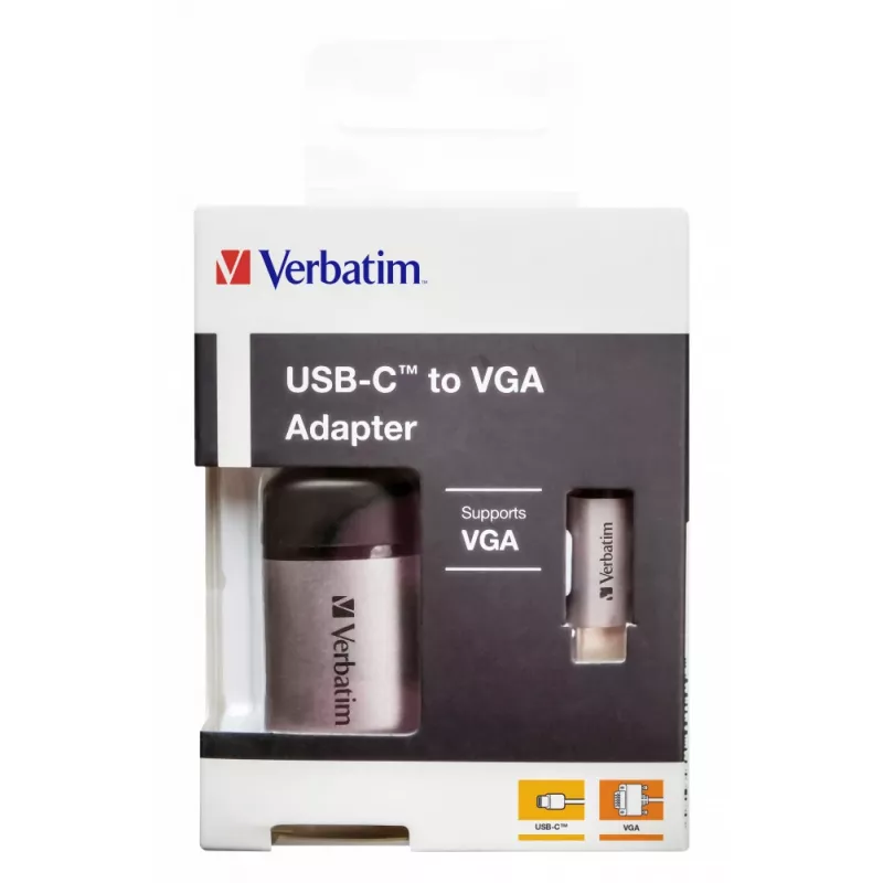 Verbatim 49145 αντάπτορας καλωδίου βίντεο 0,01 m USB Type-C VGA (D-Sub) μαύρο, ασημί