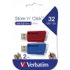 Verbatim Store 'n' Click - μονάδα USB 2.0 (3.2 GEN1) - 2x32 GB - κόκκινο/μπλε