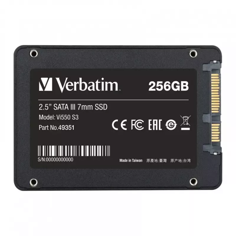 SSD δίσκος Verbatim 256GB 2,5 ίντσες SATA Vi550 S3