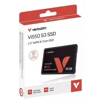 Verbatim Vi550 S3 SSD 512 GB, 512 GB, 2,5 ίντσες, 520 MB/s, 6 Gbit/s