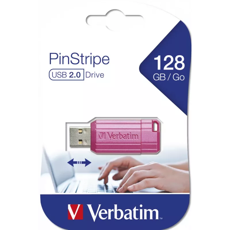 Verbatim PinStripe USB Flash Drive 128 GB USB Type-A 2.0 ροζ
