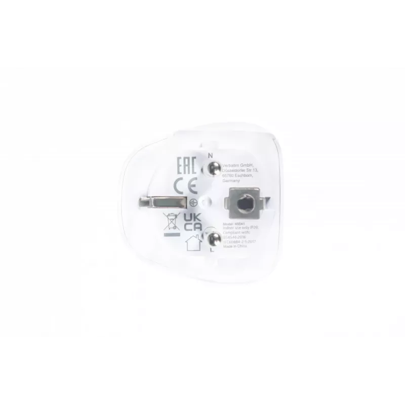 Verbatim 49541 προσαρμογέας βύσματος ρεύματος universal Type E/F Hybrid λευκό