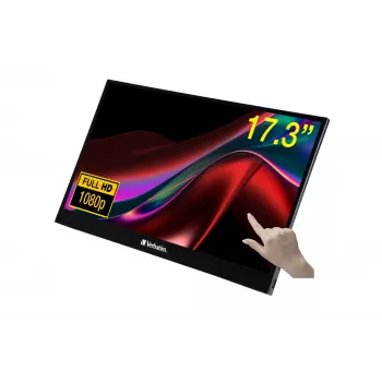 Verbatim 49593 οθόνη υπολογιστή 43,9 cm (17,3 ίντσες) 1920 x 1080 pixel Full HD LCD οθόνη αφής μαύρο