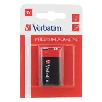 Verbatim 9V αλκαλικές μπαταρίες, μπαταρία μίας χρήσης, αλκαλική, 9 V, 1 τεμ., πολύχρωμο, 46 g