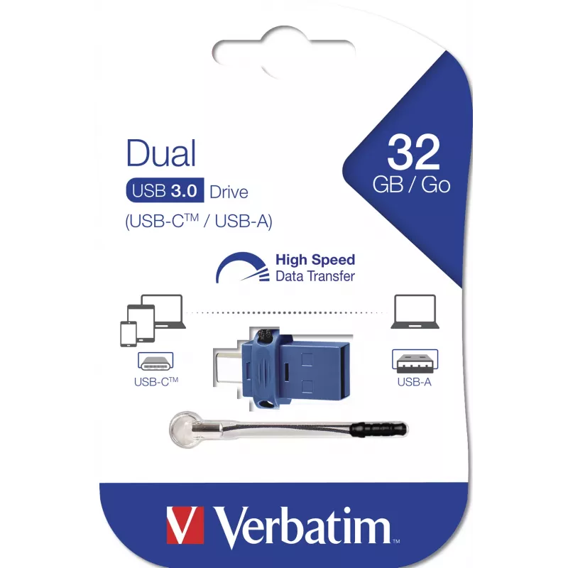 Verbatim Dual - USB 3.0 drive 32 GB - USB-C / USB-A - μπλε