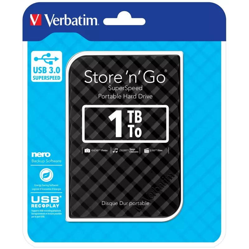 Verbatim Store 'n' Go USB 3.0 σκληρός δίσκος 1 TB μαύρο
