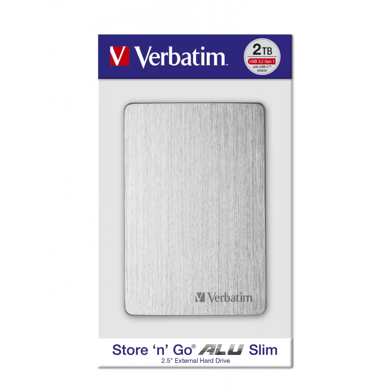 Verbatim Store 'n' Go ALU λεπτός φορητός σκληρός δίσκος 2 TB ασημί