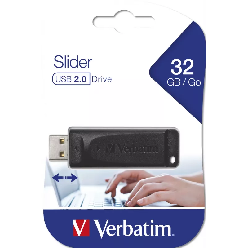Verbatim Slider - USB-Stick 32 GB - Μαύρο