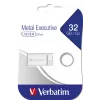 Verbatim Metal Executive - USB Drive 32 GB - Silver, 32 GB, USB Type-A, 2.0, Capless, 3,6 g, Silver