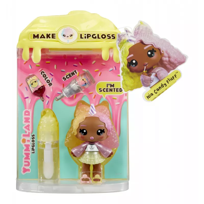 MGA Entertainment Yummiland Lip Gloss Κούκλα Σειρά 2 - Cotton Candy (Nia Candy Fluff)
