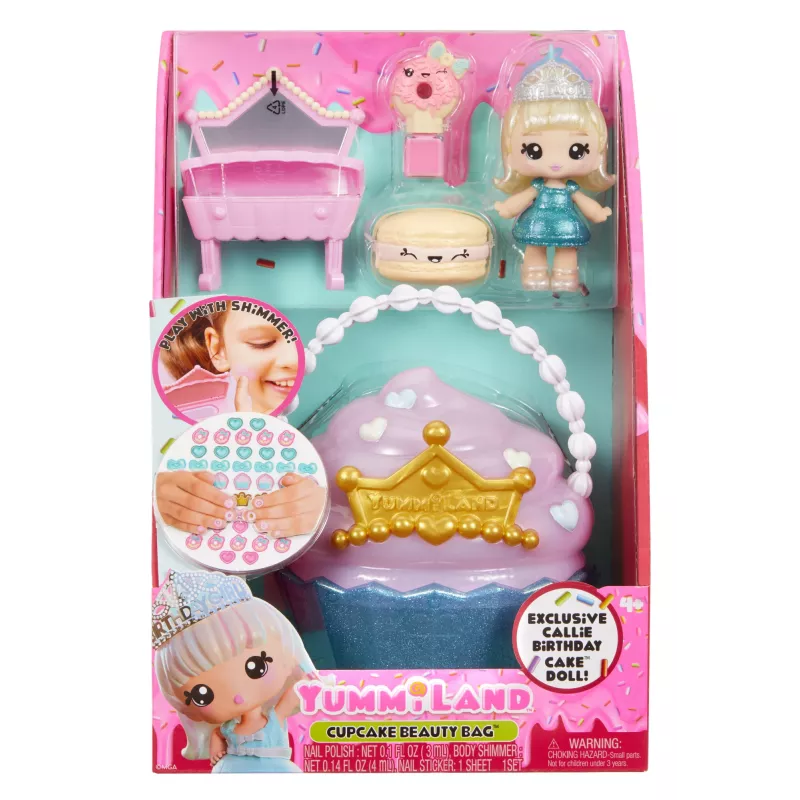 MGA Entertainment Yummiland Beauty Bag Playset + Lip Gloss Κούκλα - Cupcake Beauty Bag