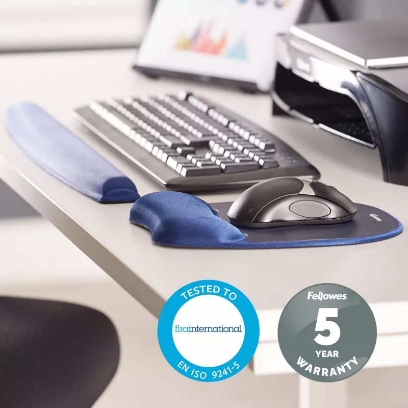 Fellowes 9178401 Στήριγμα καρπού Gel, Πολυουρεθάνη Μπλε