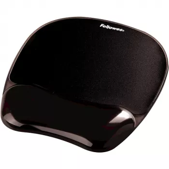 Mouse pad Fellowes Crystals Gel με στήριγμα καρπού Gel, μαύρο, 202×230 mm, 340 g