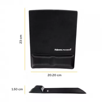Fellowes Στήριγμα καρπού mouse pad - Health-V mouse pad με αντιβακτηριακή προστασία - Εργονομικό mouse pad για υπολογιστή, φορητό υπολογιστή, γραφείο - Μαύρο