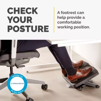 Fellowes Foot Rest Under Desk – Professional Series απόλυτο υποπόδιο εργονομικό υποπόδιο με 3 ρυθμίσεις ύψους & επιφάνεια μασάζ – σκαμπό υποποδίου για γραφείο & σπίτι – Μαύρο