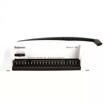 Fellowes Starlet 2+ μηχανή βιβλιοδεσίας με πλαστικά χτένια, Λευκό, 12 φύλλων ικανότητα διάτρησης
