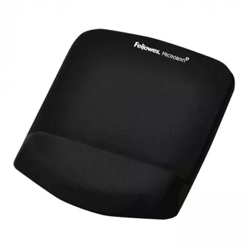 Fellowes Mouse pad στήριγμα καρπού – PlushTouch mouse pad με αντιολισθητική βάση από καουτσούκ και αντιβακτηριδιακή προστασία – Εργονομικό mouse pad για υπολογιστή, laptop, γραφείο στο σπίτι – Μαύρο