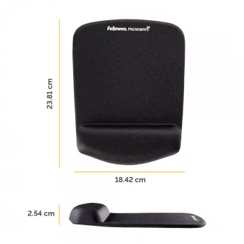 Fellowes Mouse pad στήριγμα καρπού – PlushTouch mouse pad με αντιολισθητική βάση από καουτσούκ και αντιβακτηριδιακή προστασία – Εργονομικό mouse pad για υπολογιστή, laptop, γραφείο στο σπίτι – Μαύρο