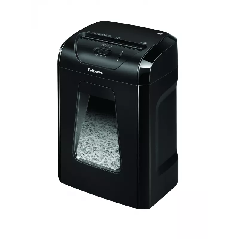 Fellowes Powershred 12C Καταστροφέας εγγράφων σταυρωτής κοπής 22,5 cm Μαύρο