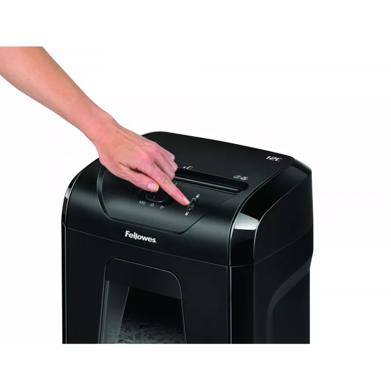 Fellowes Powershred 12C Καταστροφέας εγγράφων σταυρωτής κοπής 22,5 cm Μαύρο