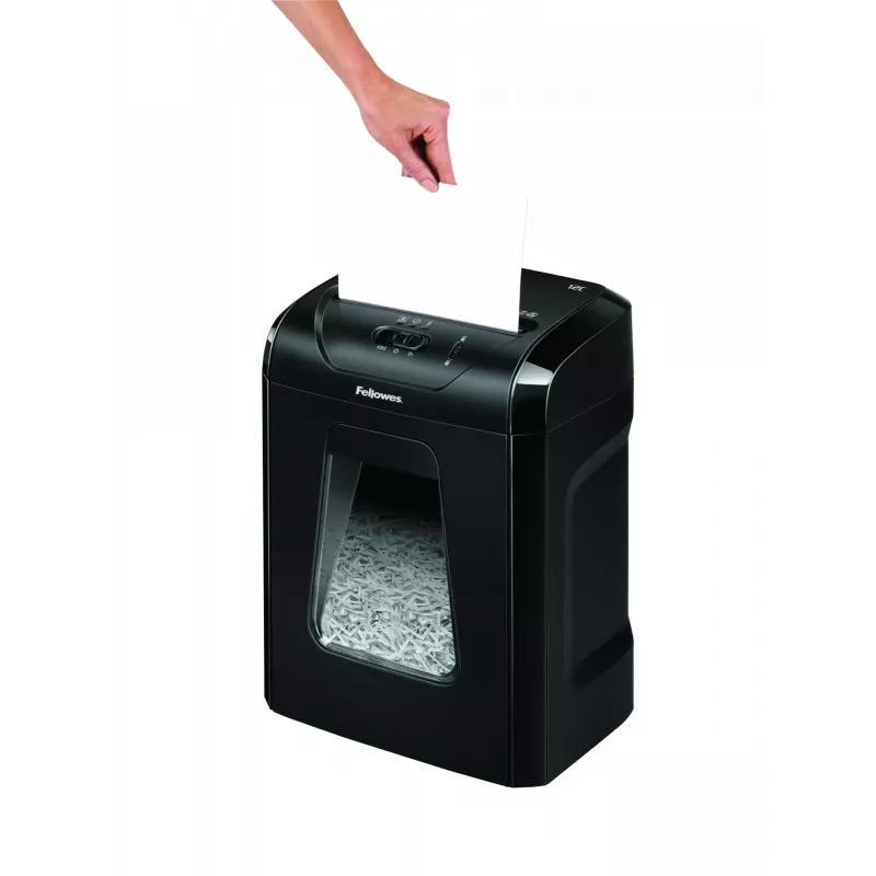 Fellowes Powershred 12C Καταστροφέας εγγράφων σταυρωτής κοπής 22,5 cm Μαύρο
