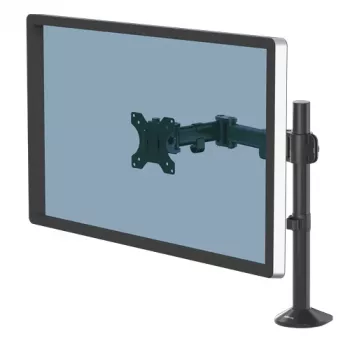 Fellowes Reflex Βάση οθόνης - Βάση οθόνης για οθόνες 8 kg 32 ιντσών - Ρυθμιζόμενη βάση οθόνης γραφείου - Κλίση 45° Περιστροφή 180° Περιστροφή 360°, VESA 75 x 75/100 x 100 - Μαύρο