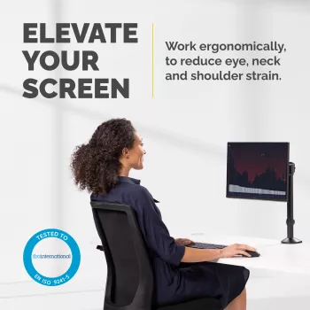 Fellowes Reflex Βάση οθόνης - Βάση οθόνης για οθόνες 8 kg 32 ιντσών - Ρυθμιζόμενη βάση οθόνης γραφείου - Κλίση 45° Περιστροφή 180° Περιστροφή 360°, VESA 75 x 75/100 x 100 - Μαύρο